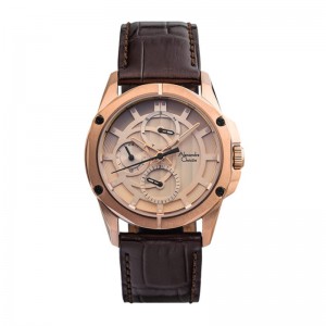 Alexandre Christie AC 6589 Full Rosegold Brown Leather BFLRGRGBO